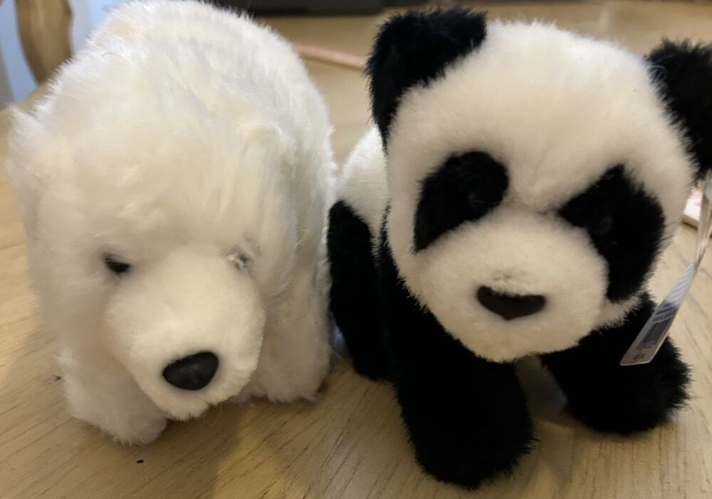 2- World Wildlife Fund 8" Polar Bear & Panda Bear GUND Plush Stuffed Animals 2